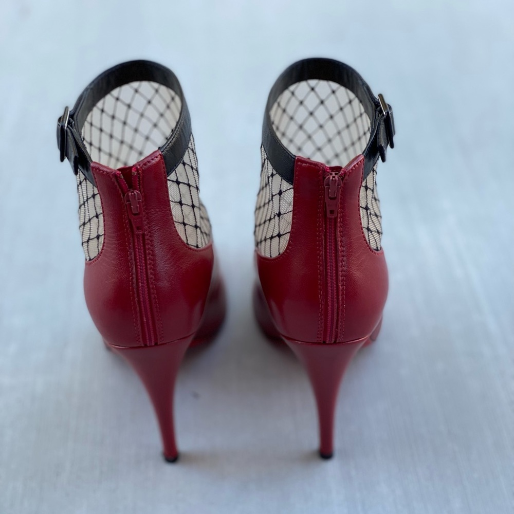 Christian Louboutin Leather Ankle Boots Red 37 - Picture 3 of 7